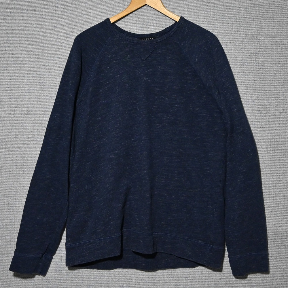 Velvet by Graham & Spencer Sweatshirt Mens Raglan Slub USA XL Navy Blue